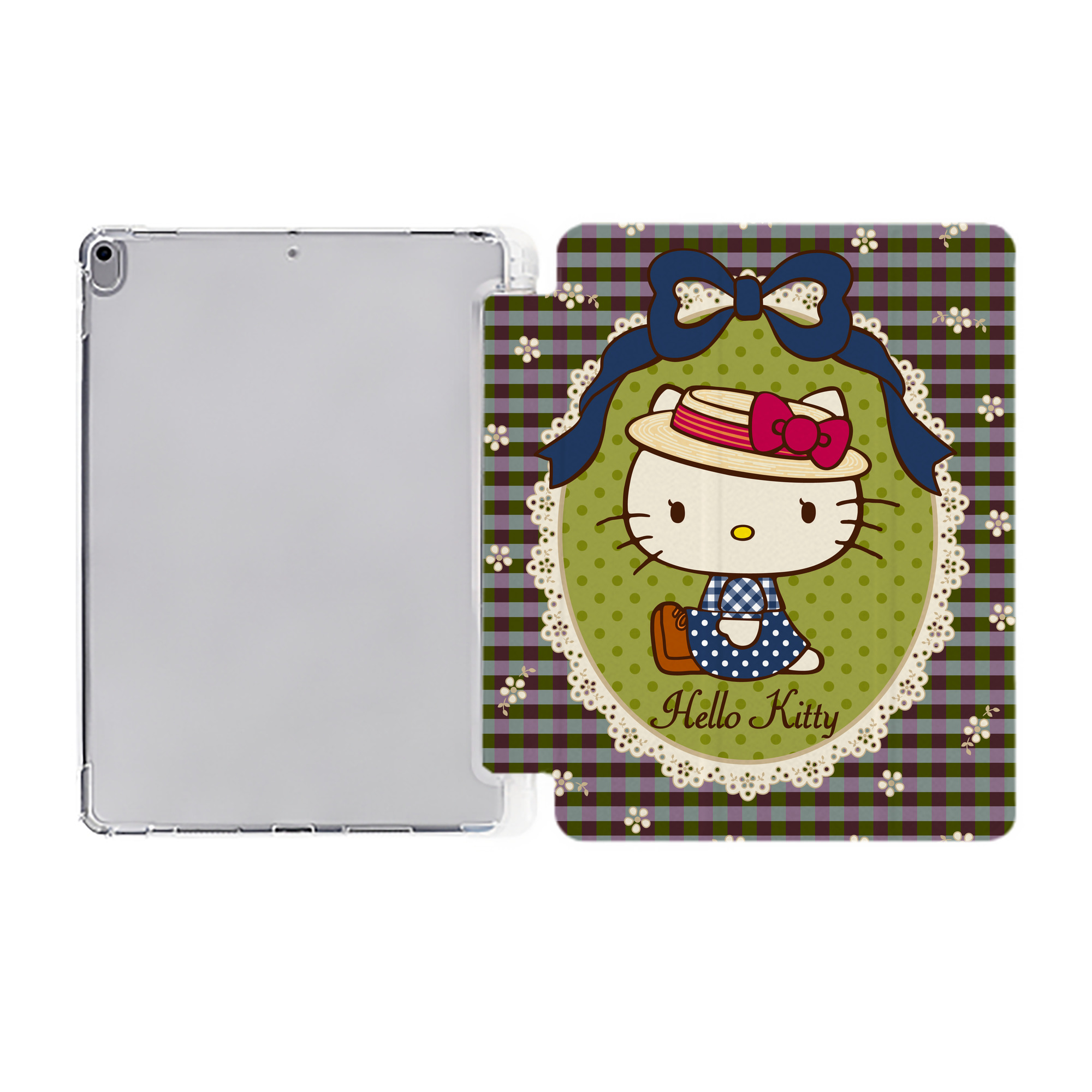 （画像用） Hello Kitty ハローキティ IPad ケース ペン収納付き 三つ折りスタンド PUレザー×シリコン 対応機種9.5/10.5/10.9インチ